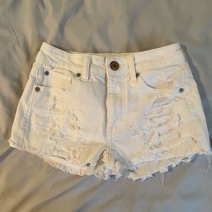 white high waisted american eagle shorts size 00